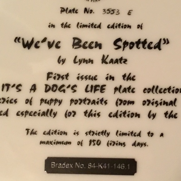 Its a Dog's Life - We've Been Spotted Knowles 8 Inch Collector Plate - Picture 3 of 4
